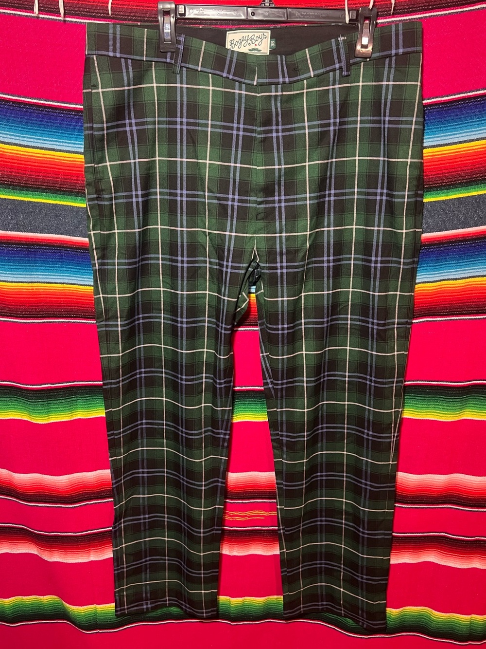 Bogey Boys The Links Plaid Pants Green/Blue/White Size 36